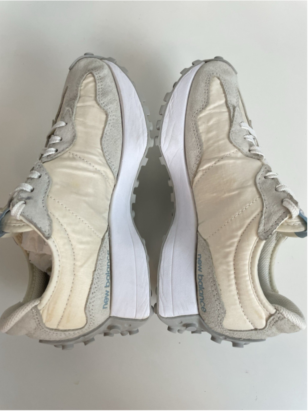 New Balance 327 Womens Size 5.5 Cream Athletic Running Walking Shoes Sneakers - Picture 6 of 10
